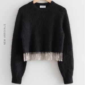 Diamanté Cropped Fringe Jumper from & Other Stories